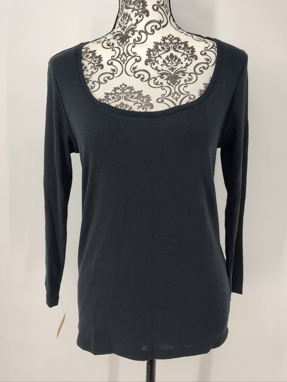 Ralph Lauren Sport New With Tags Black 3/4 Sleeve Scoop Neck Top Women's Large